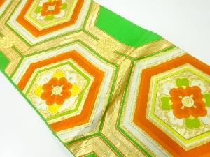 アンティーク　華紋亀甲模様織出し袋帯（材料）